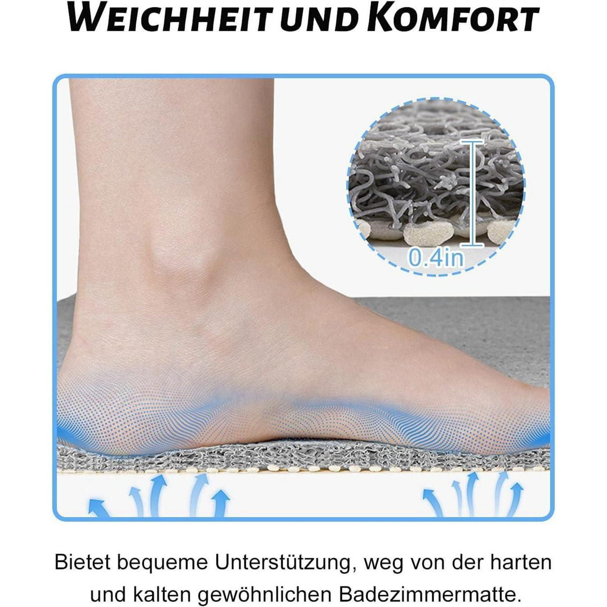 Rutschfeste Duschmatte 60x60cm – Schnelltrocknend & Hygienisch