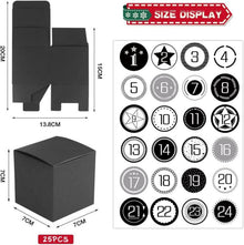 Adventskalender zum Befüllen 24 DIY Geschenkboxen Schwarz