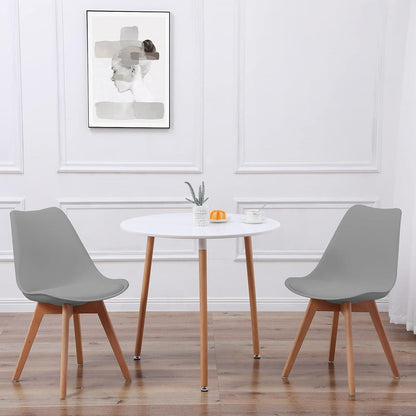 Essgruppe mit Tisch und 2 Grau Stühlen – Skandinavisches Design