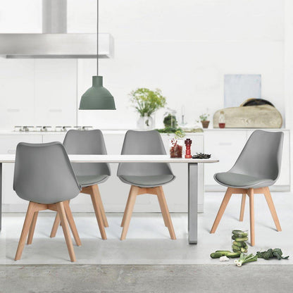 Essgruppe mit Tisch und 2 Grau Stühlen – Skandinavisches Design