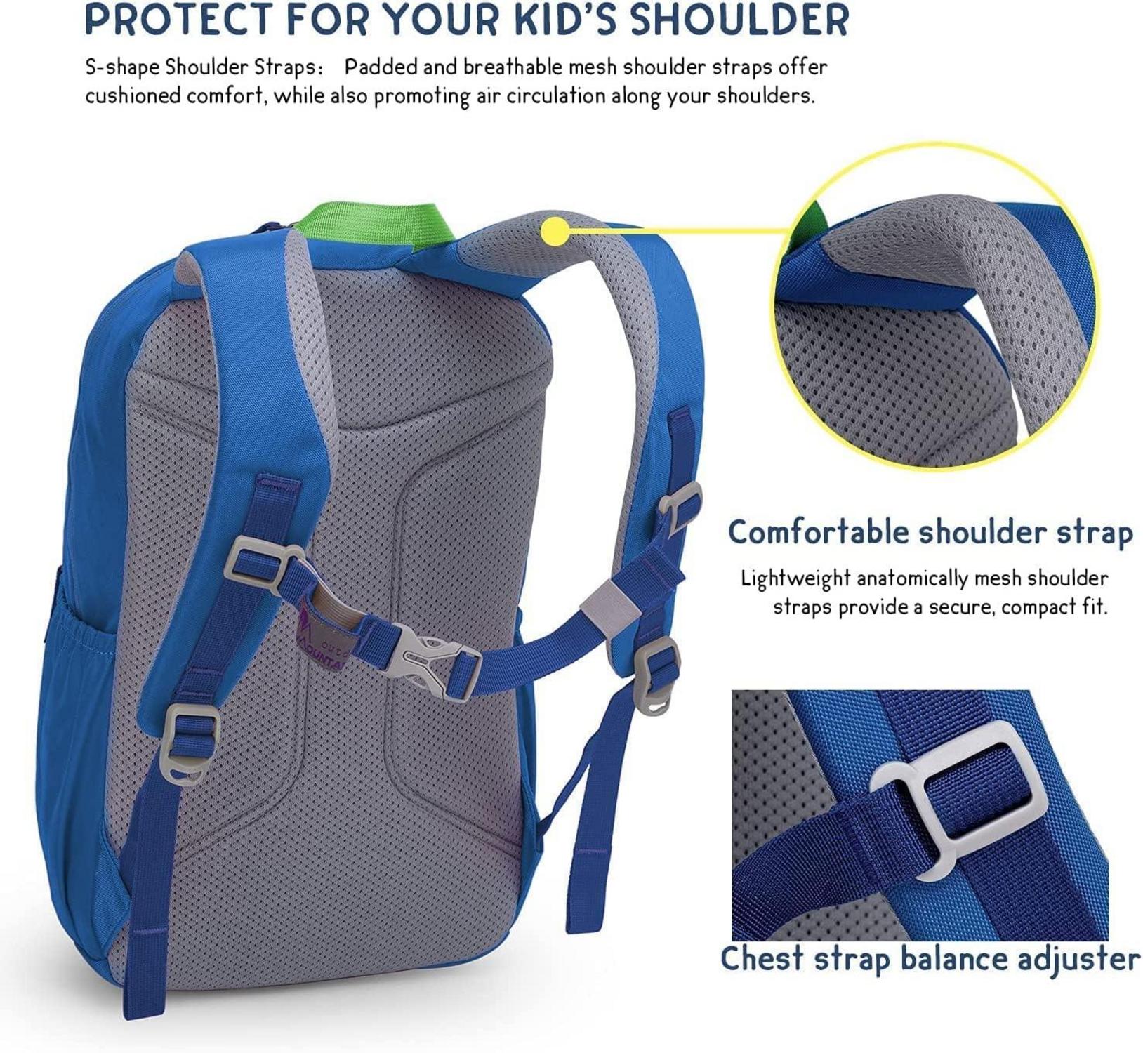 MOUNTAINTOP Kinderrucksack Mädchen Jungen Schulrucksack 15L Blau 25x14x41cm