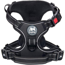 PoyPet Hundegeschirr Front Reflektierend Schwarz S - Bequeme