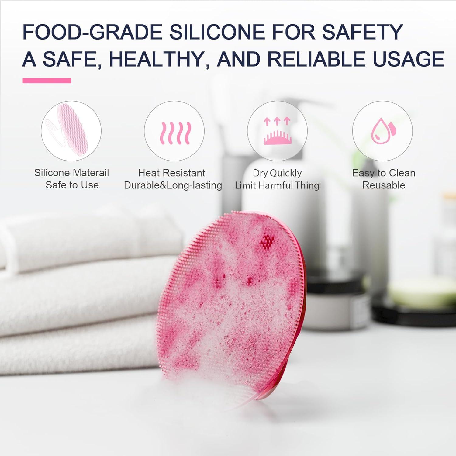 Silikon Körperbürste Bade Dusch Peeling Weiche Borsten Pink