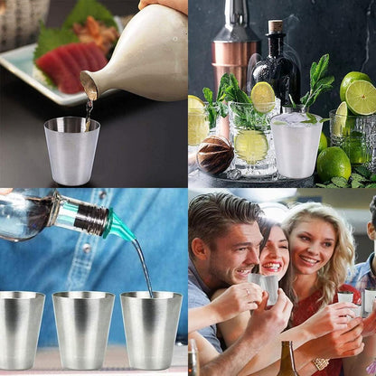 Edelstahl Shot Gläser 16 Stück 30ml Stapelbar Trinkbecher