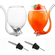Vampir-Weinglas 2er Set Cocktail-Gläser 360ml Trinkschlauch