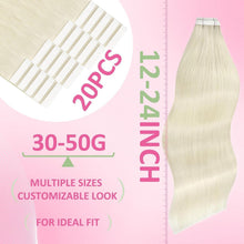 Echthaar Tape Extensions Platinblond 30cm 30g