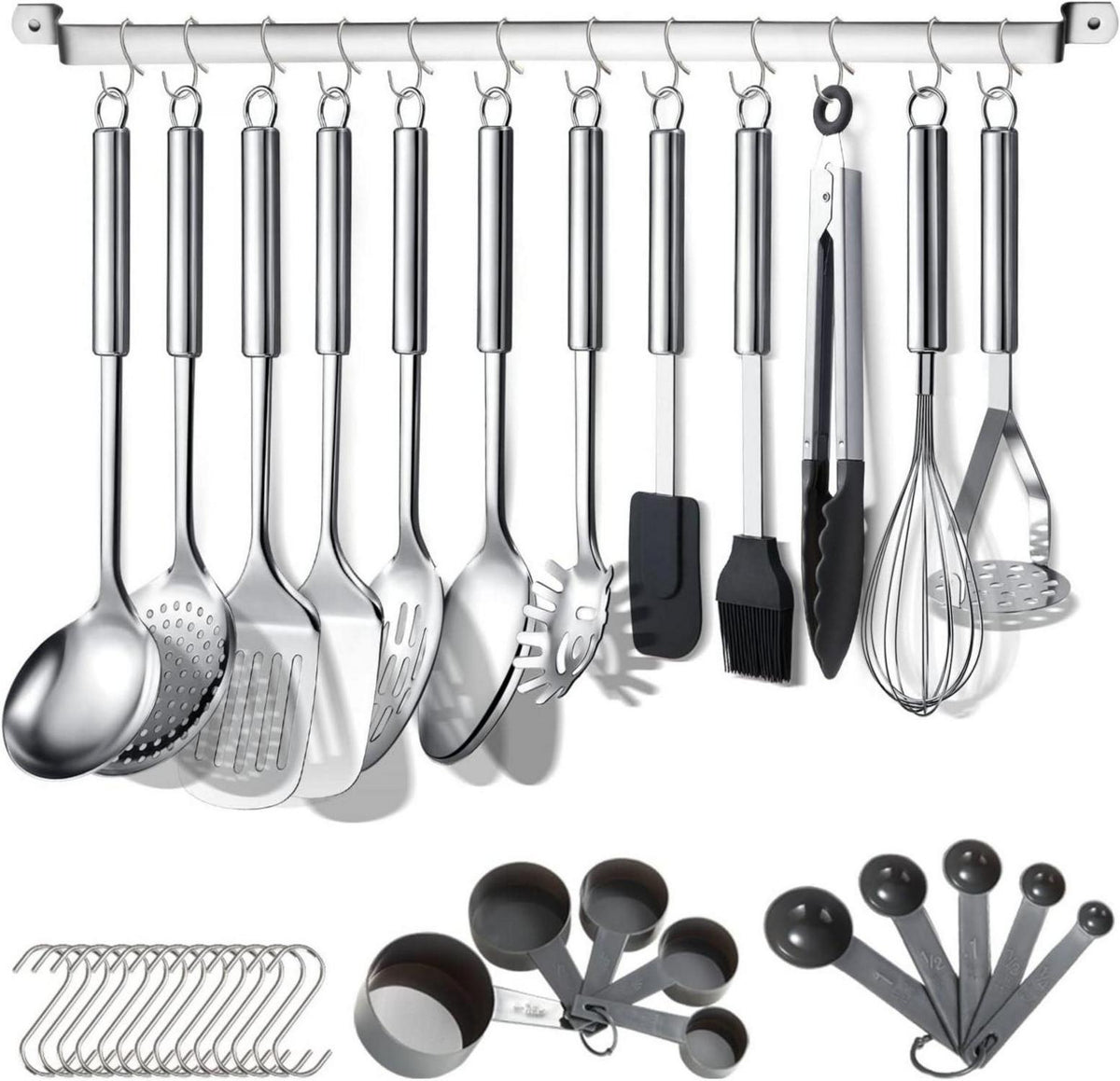 Küchenutensilien-Set 38-teilig Edelstahl Kochgeschirr