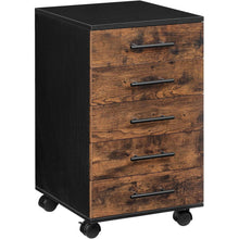 Aktenschrank Rollcontainer 5 Schubladen Holz Büroschrank