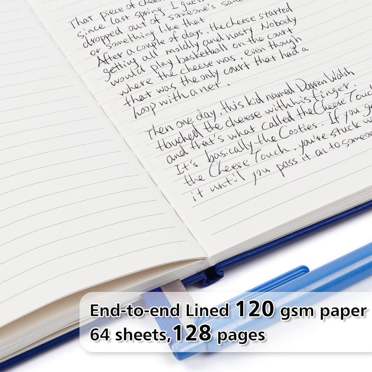 Liniertes Notizbuch-Set mit Stiften – A5 Tagebuch Marineblau