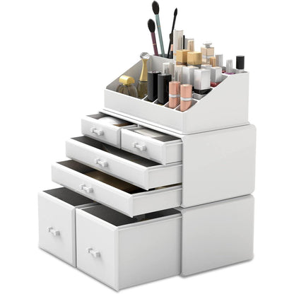 XL Kosmetik Make Up Organizer Weiß 6 Schubladen