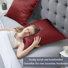 2er Set Satin Kissenbezug 80x80 Weich Silk Pillowcase