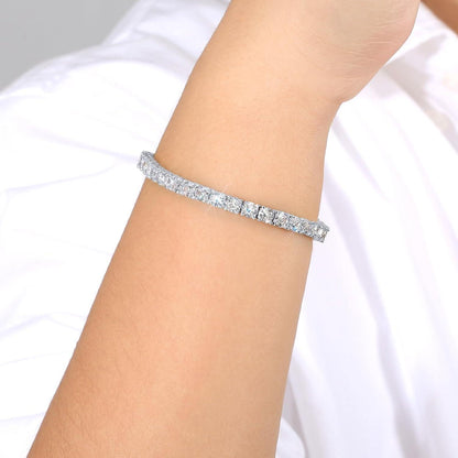 Tennisarmband Damen 14K Gold Weißgold beschichtet Zirkonia