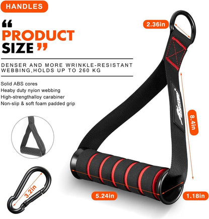 Griffe für Fitness- und Widerstandsbänder, grau/rot, 2er Set