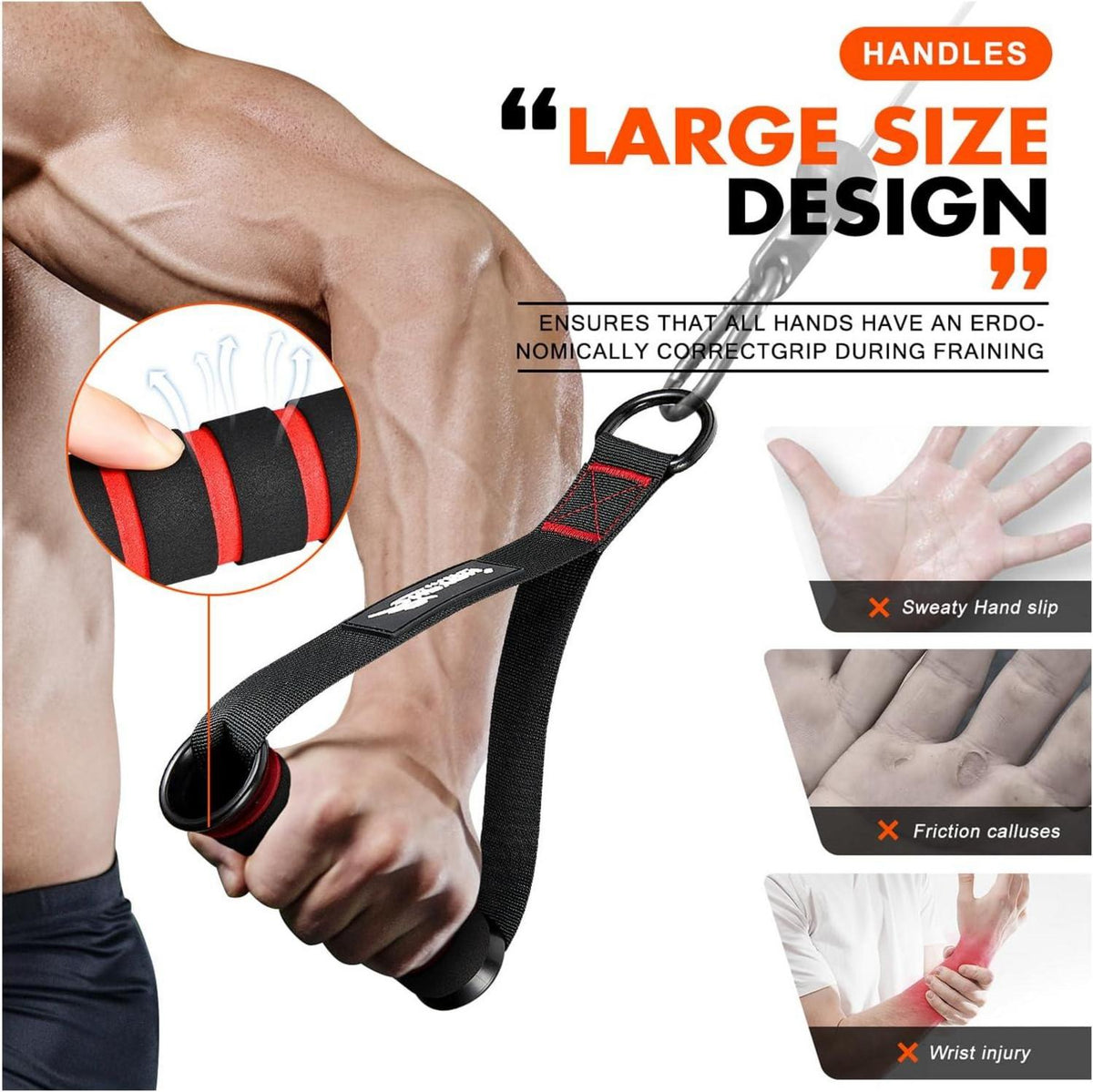 Fitnessband Griffe Widerstandsbänder Krafttraining Zubehör 2 Stück