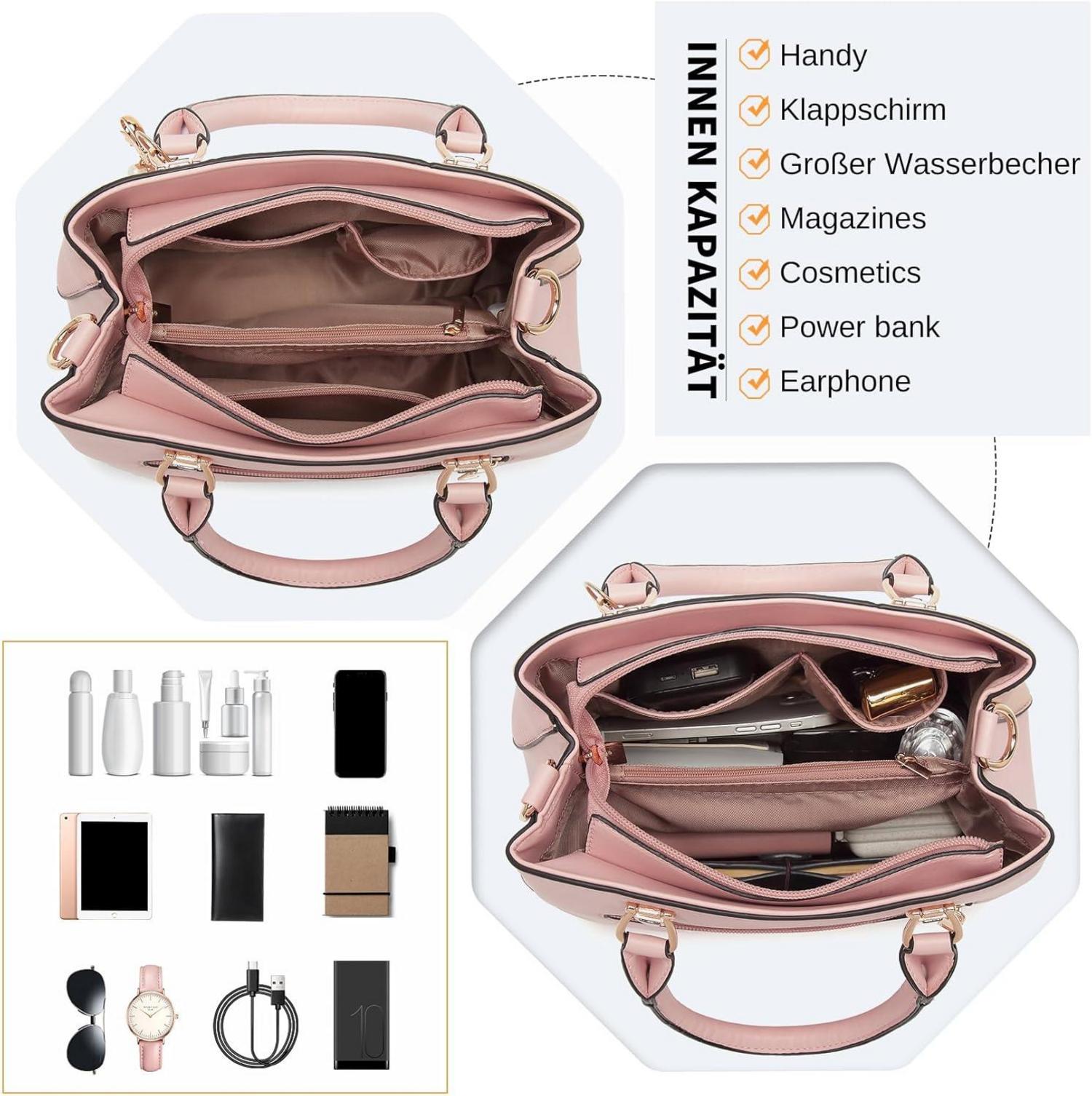 Damen Handtasche Mittelgroß Multicolor Henkeltasche Elegant