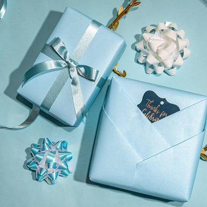 Blau Mattes Geschenkpapier Minirolle Perlmutt Glanzpapier