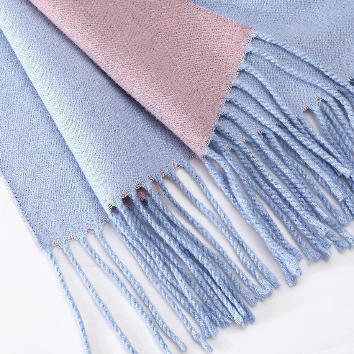 Damen Schal kuschelweich Karo Rosa Blau Elegant Komfortabel