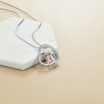 Schwestern Halskette Sterling Silber Infinity Herz Kristall