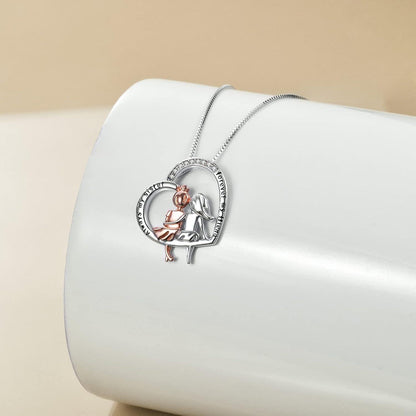 Schwestern Halskette Sterling Silber Infinity Herz Kristall