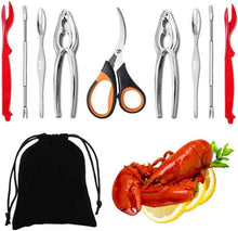 Meeresfrüchte-Werkzeug-Set mit Knackern, Schalen, Gabeln, Schere