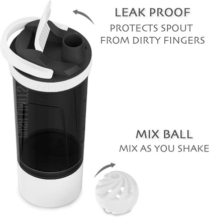Fitness Protein Shaker Flasche 680ml Dual Mixing Technology Push Limits