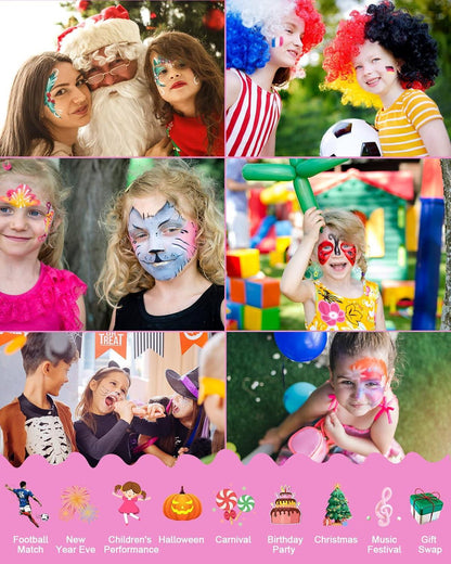 Lictin Face Bodypainting Farben Set 26 Wasserlösliche Farben, Körperfarben Karneval Kinderschminke Palette