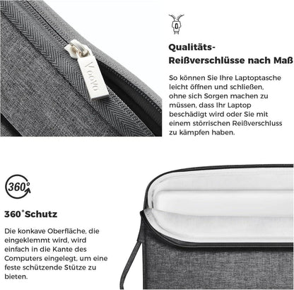 Voova Laptop Hülle 14 14.6 Zoll Wasserdicht Laptoptasche Dunkelgrau