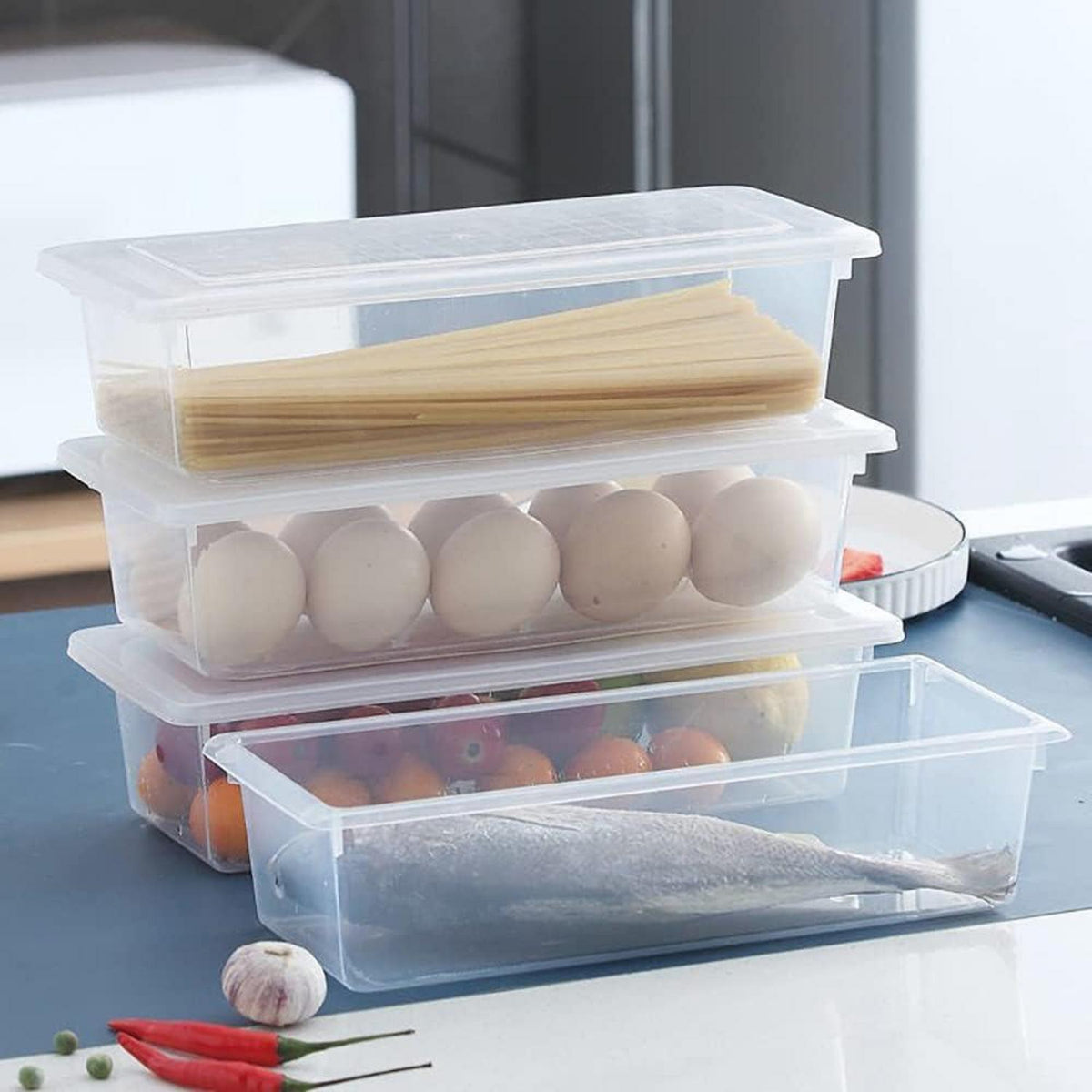 6er Pack Frischhaltedosen 1,5L Kühlschrank Behälter mit Deckel