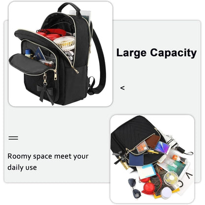Rucksack Damen Klein Elegant Wasserdicht USB Schwarz