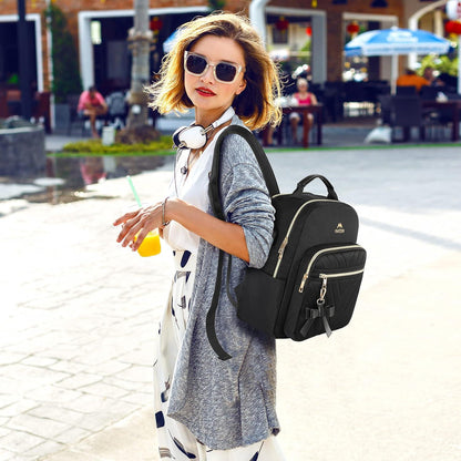 Rucksack Damen Klein Elegant Wasserdicht USB Schwarz