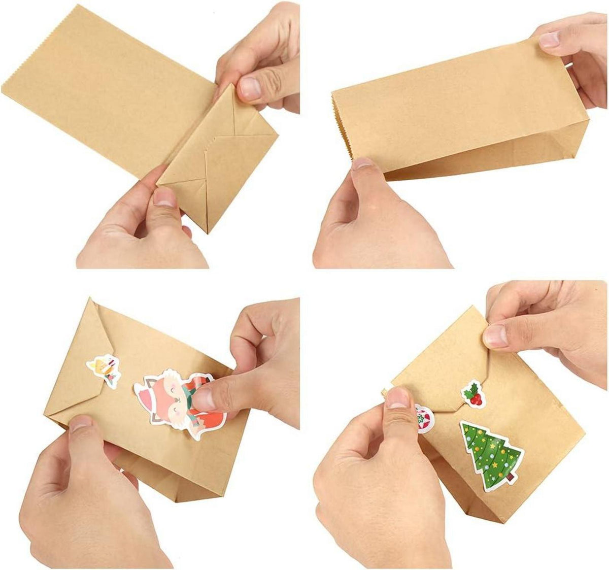 Adventskalender zum Befüllen Kinder 24 Tüten Weihnachtstiere Aufkleber