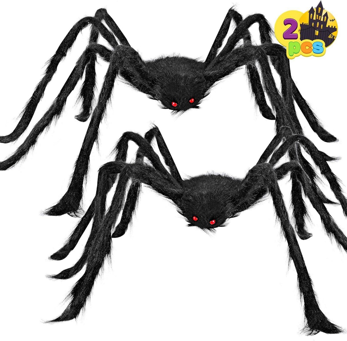 Halloween Realistische haarige Spinnen Set 119 cm - 2er Pack