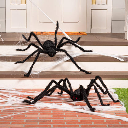 JOYIN Halloween Realistische haarige Spinnen Set 119 cm - 2 Packungen