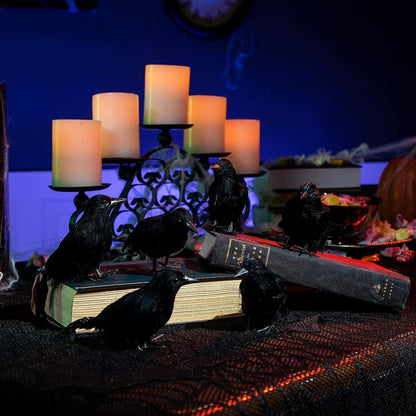 Halloween Krähe Dekoration Set 6 Pcs Rabe Gefälschte Requisiten