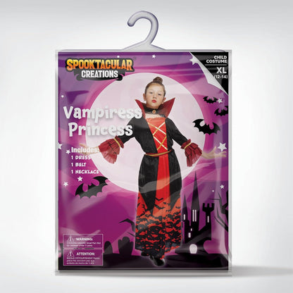 Mädchen Vampirin Halloween-Kostüm, Größe Large (10-12 Jahre) Super Value Pack