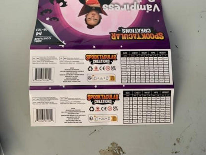 Mädchen Vampirin Halloween-Kostüm, Gruseliges Kleid mit Samtbesatz, Spooktacular Creations