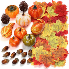 Kesote Herbst Deko Set 120 PCS Kürbis Ahornblatt Tischdeko
