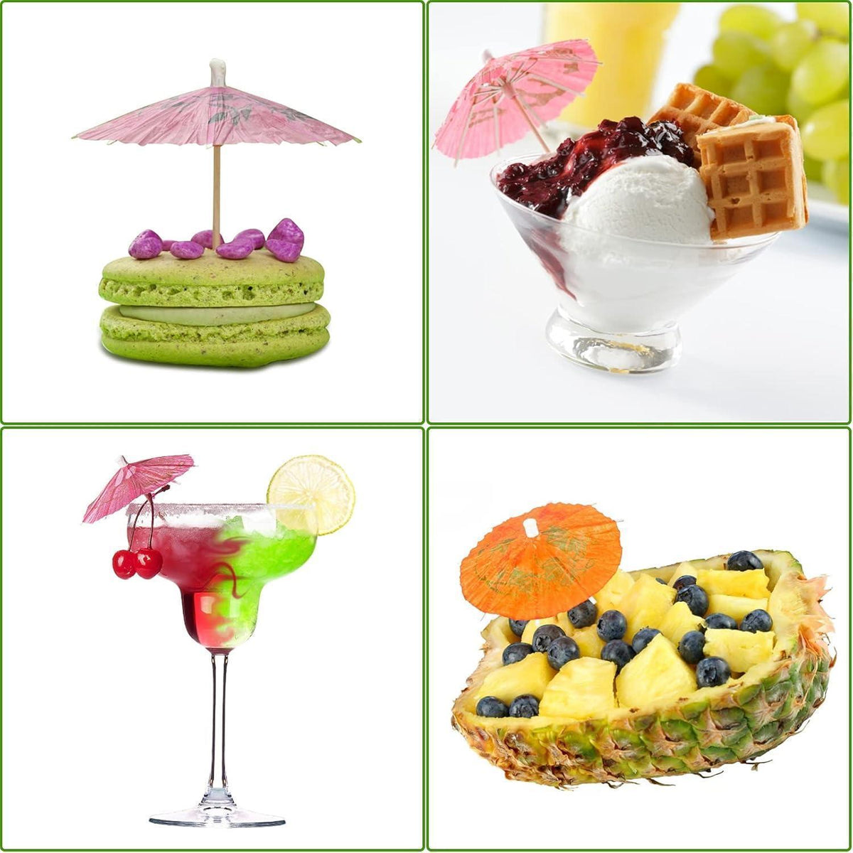 60 Cocktail Schirmchen - Bunte Papierschirmchen für Bar & Party
