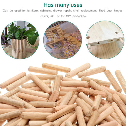 Holzdübel Set 1000 Stück 6x30mm Buche Riffeldübel für Möbel und DIY