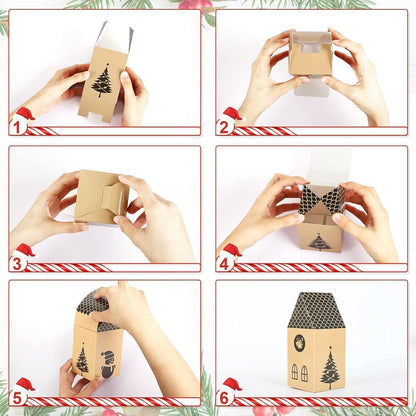 Adventskalender zum Befüllen: 24 Schachteln Haus-Form