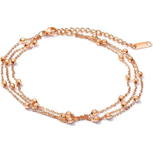 OSTAN Damen Fußkette Gold beschichtet | Hypoallergen
