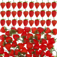 30 PCS Realistisch Kunststoff Erdbeeren Rot Dekoration Party Hochzeit