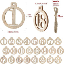 Adventskalender Zahlen Holzanhänger Weihnachtsanhänger 1-24