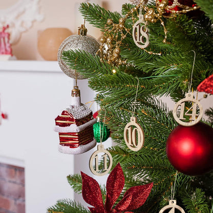 Adventskalender Zahlen Holzanhänger Weihnachtsanhänger 1-24