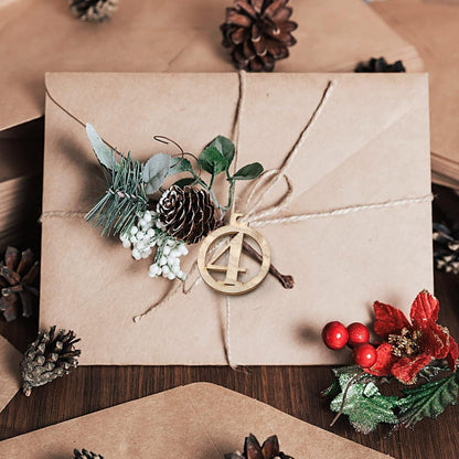 Adventskalender Zahlen Holzanhänger Weihnachtsanhänger 1-24