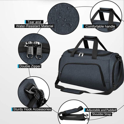 NUBILY Sporttasche Herren Weekender Wasserdicht mit Schuhfach 60x30x34cm