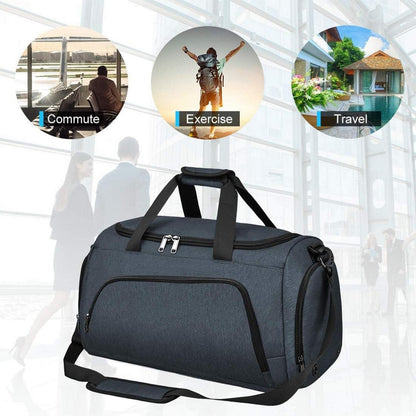 Sporttasche Herren Damen Weekender mit Schuhfach Wasserdicht 60x30x34