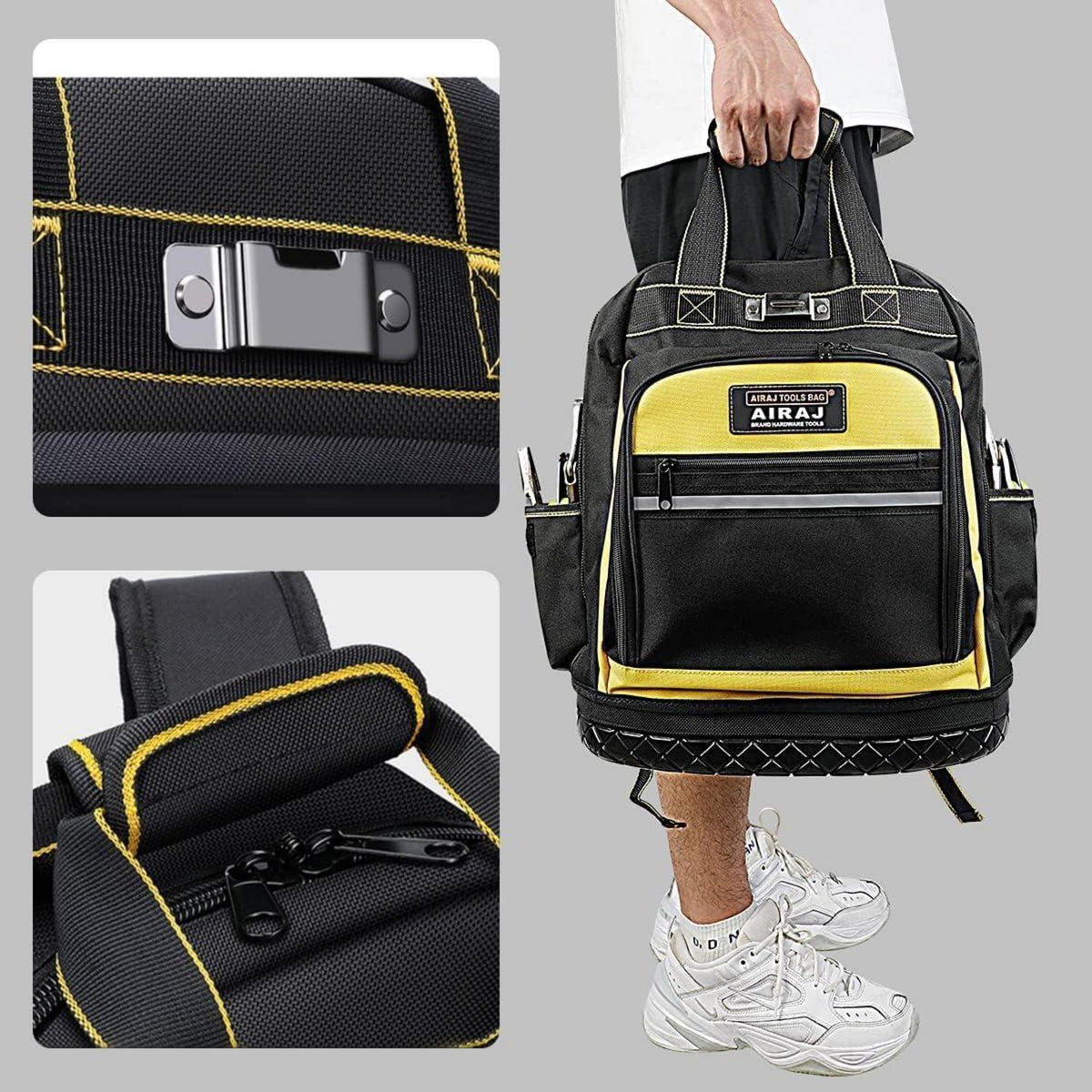 Werkzeugrucksack 43cm mit Gummiboden, robust 1680D