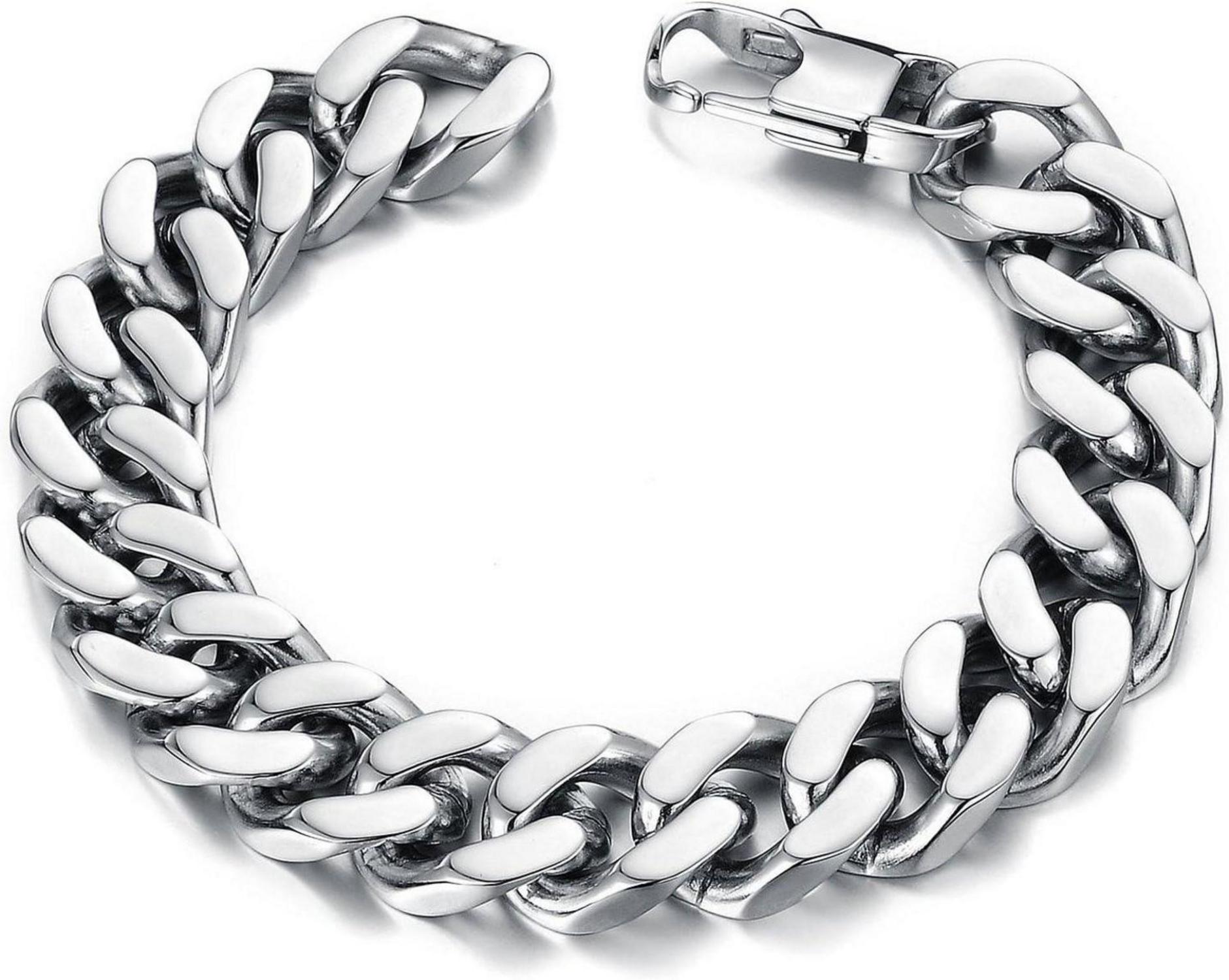 Edelstahl Armband Fahrradkette Silber 22cm x 1,4cm