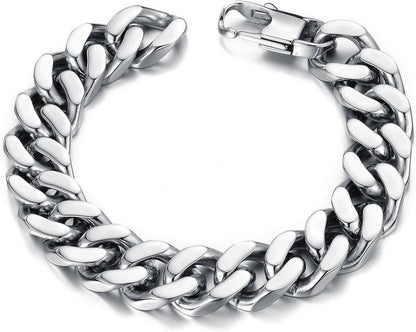 Edelstahl Armband Fahrradkette Silber 22cm x 1,4cm